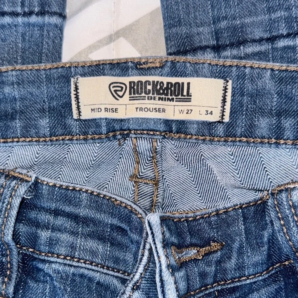 Rock & Roll Cowgirl Blue Flare Jeans 27/34 - Picture 2 of 4